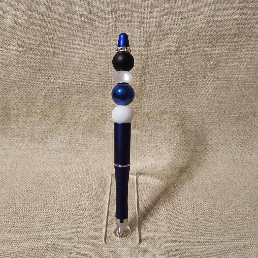 Blue and white