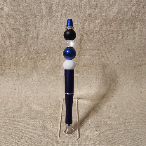 Blue and white